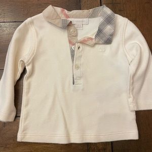 Burberry Baby Boys long sleeve polo shirt 6 Month